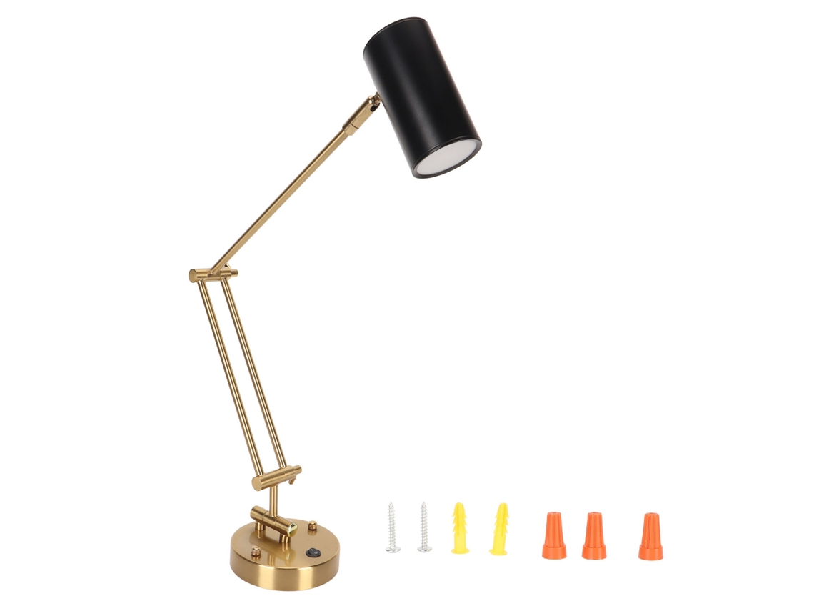 2026-lámpara De Pared Con Brazo Giratorio Plug In Moderna 3000k Luz Cálida Control Botón Led Fixture 85-265v E27