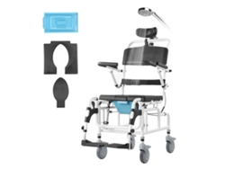 Silla De Higiene Reclinable Con Ruedas, Asiento De Pu Removible Y Respaldo Reclinable Tekmaquinas