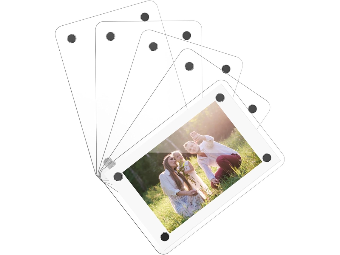 Marcos Fotos Magnéticos Diseño Magnético Fácil Cambiar Acrílico Transparente Juego 5 Decoración Hogar Oficina