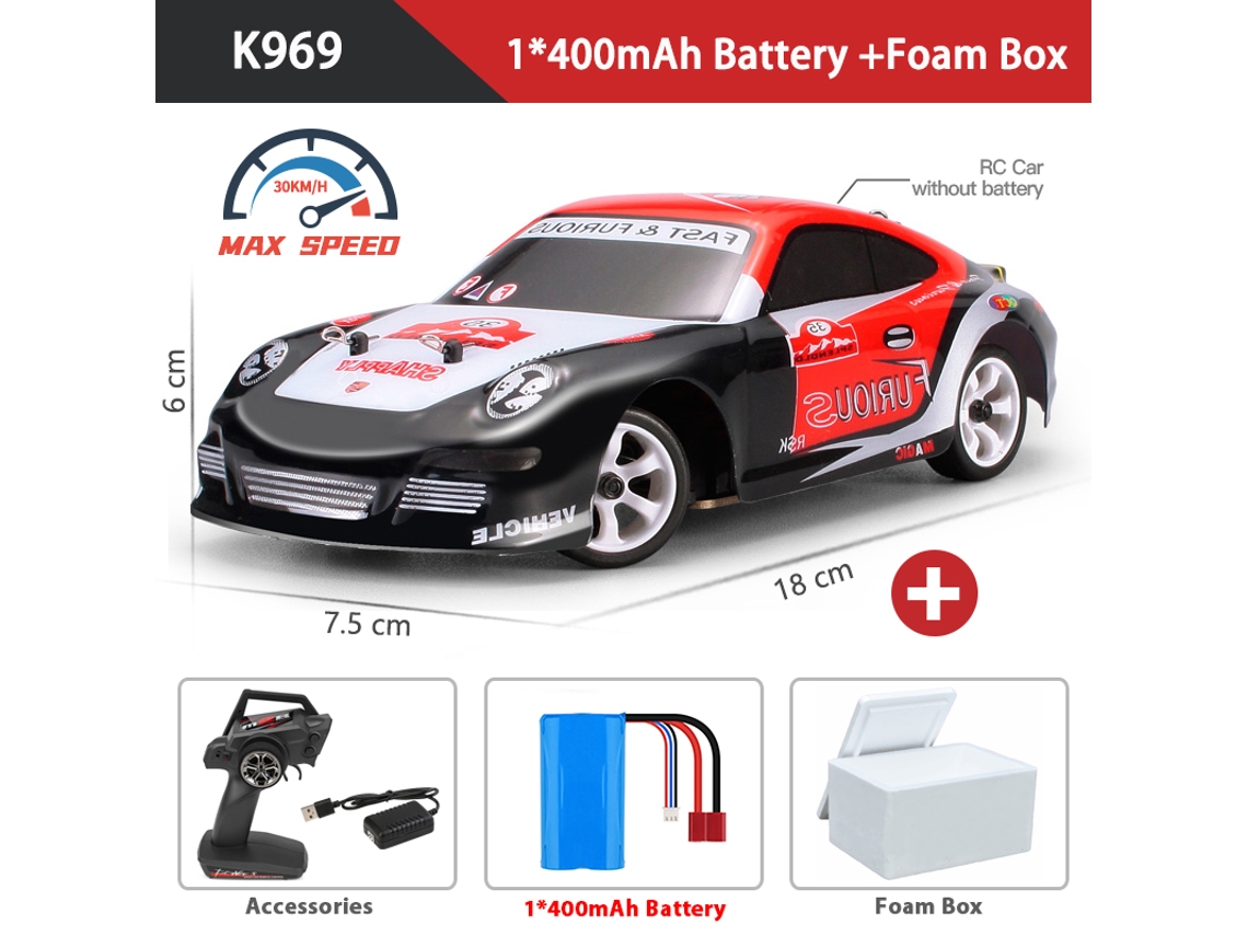 Mini coche de carreras RC K989 128 4x4 2,4 g de alta velocidad, de aleación, todoterreno, para derrapar