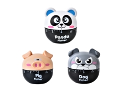 Temporizador de cocina digital con forma de animal, con botones de encendido y apagado, ideal para cocina o aula.