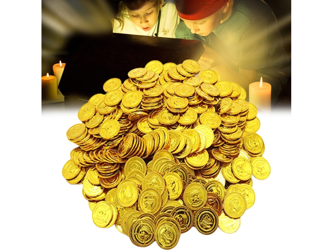 100 Piezas De Monedas De Juego De Búsqueda Del Tesoro Pirata Para Niños