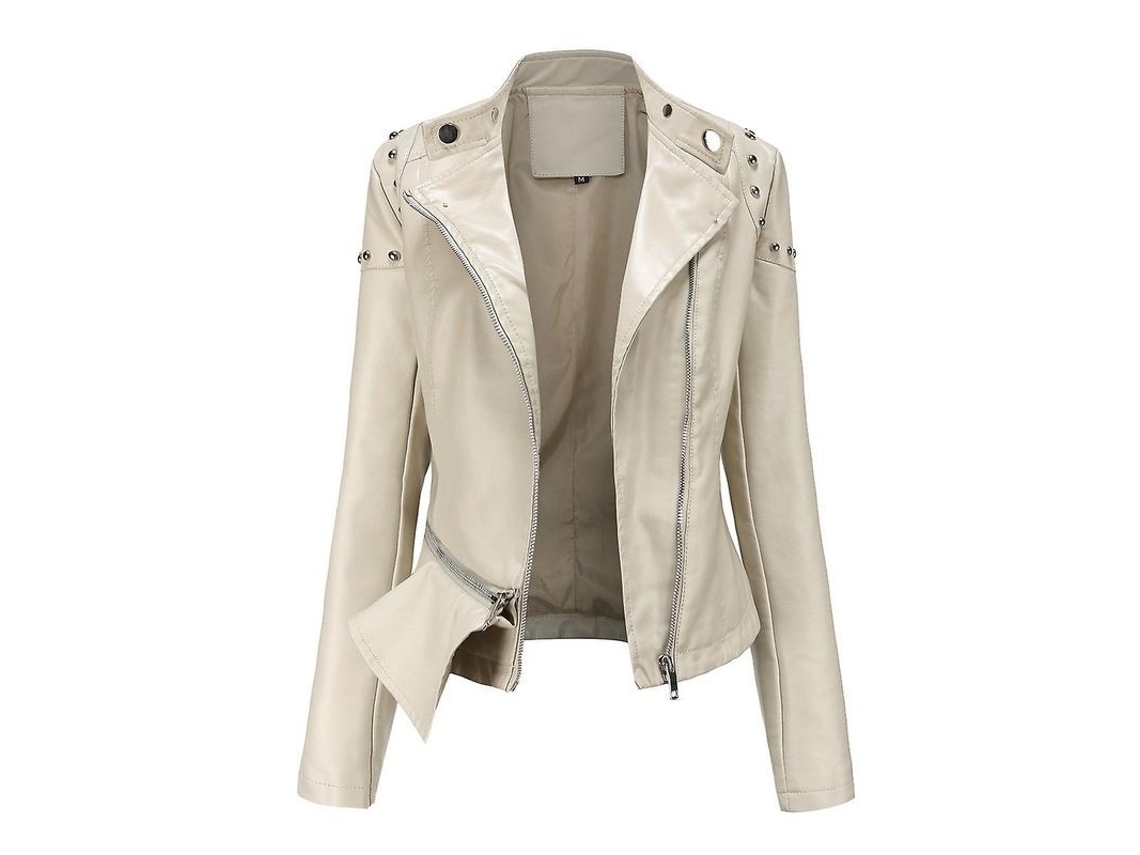 2026-chaqueta Moto De Cuero Falso Para Mujer Mystdiy Con Cremallera Talla S-2xl Diseño Clásico Y Estilo Moderno