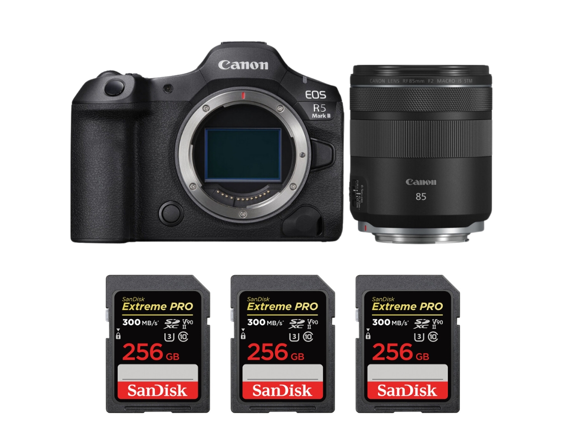 Canon Eos R5 Mark Ii + Rf 85mm F/2 Macro Is Stm + 3 Sandisk 256gb Uhs-ii 300mb/s + Ebook “20 Consejos Para Fotos Que Impactan”