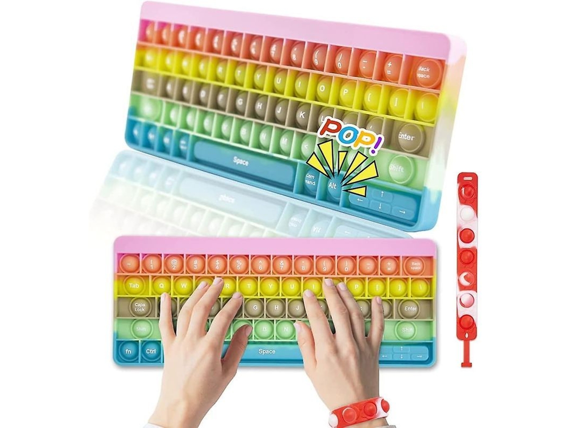Teclado De Juguete Fidget Pop Con Letras, Juego Sensorial Para Niños, Alivio Del Estrés Y La Ansiedad, Reutilizable.