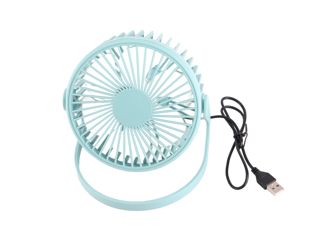Ventilador De Mesa Usb Pequeño Portátil 360° Rotación Motor Sin Escobillas Bajo Ruido Azul Cielo