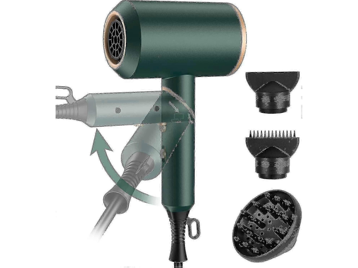 Secador de pelo de viaje plegable pequeño de 2000 W, secador de pelo iónico ligero con 2 boquillas para peinar y 1 difusor Fo q263 TAISHENGDA