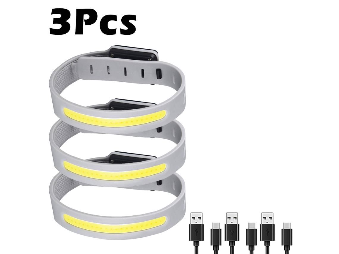 Brazalete LED para correr de noche, luz de seguridad deportiva, recargable por USB, con advertencia en brazo o pierna. Aeuzwr