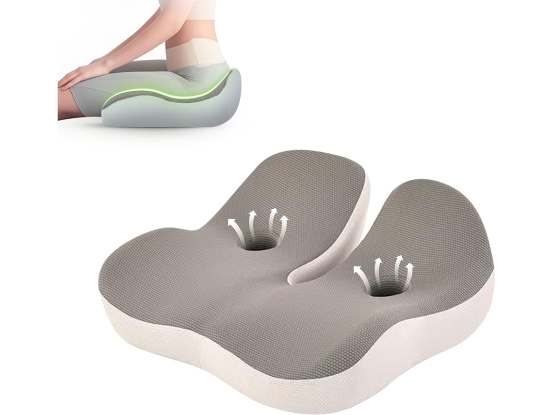 Cojín De Espuma Viscoelástica Para Asiento, Cojín Ergonómico Para Silla De Oficina Para Aliviar La Ciática, Gris Digitallab