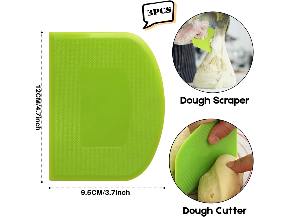 Utensilios De Repostería, Juego De 3 Cortadores De Masa, Espátula Flexible, Plástico Libre De Bpa.