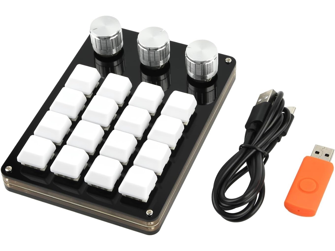 Teclado Rgb Portátil Con 12 Teclas, 2 Botones Programables, 16,3 De Eficiencia Para Juegos.