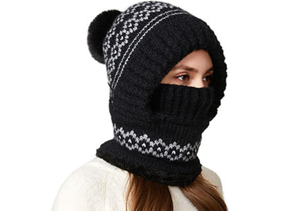 Invierno para mujer | Bufanda y mascarilla de punto cálidas, suaves, ajustables y elegantes de Gokoco