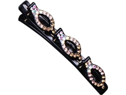 2026-3pcs Pinzas De Pelo Con Flor De Cristal, Cintas De Seda Trenzada, Pinzas Con Piedras Para Pelo Grueso