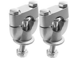 Abrazadera Elevadora De Manillar De Hierro Plateado De 7/8", 2 Unidades Para Motocicleta