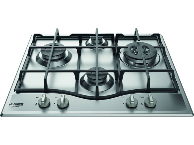 Placa de Gas HOTPOINT PCN 641 T/IX/HAR (Gas Butano-propano - 59 cm - Inox)