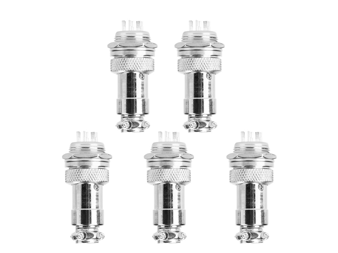 5 Piezas/conjunto Conector De Enchufe Aviónico De Panel Metálico Gx16 7 Pines Macho/hembra (7pin)