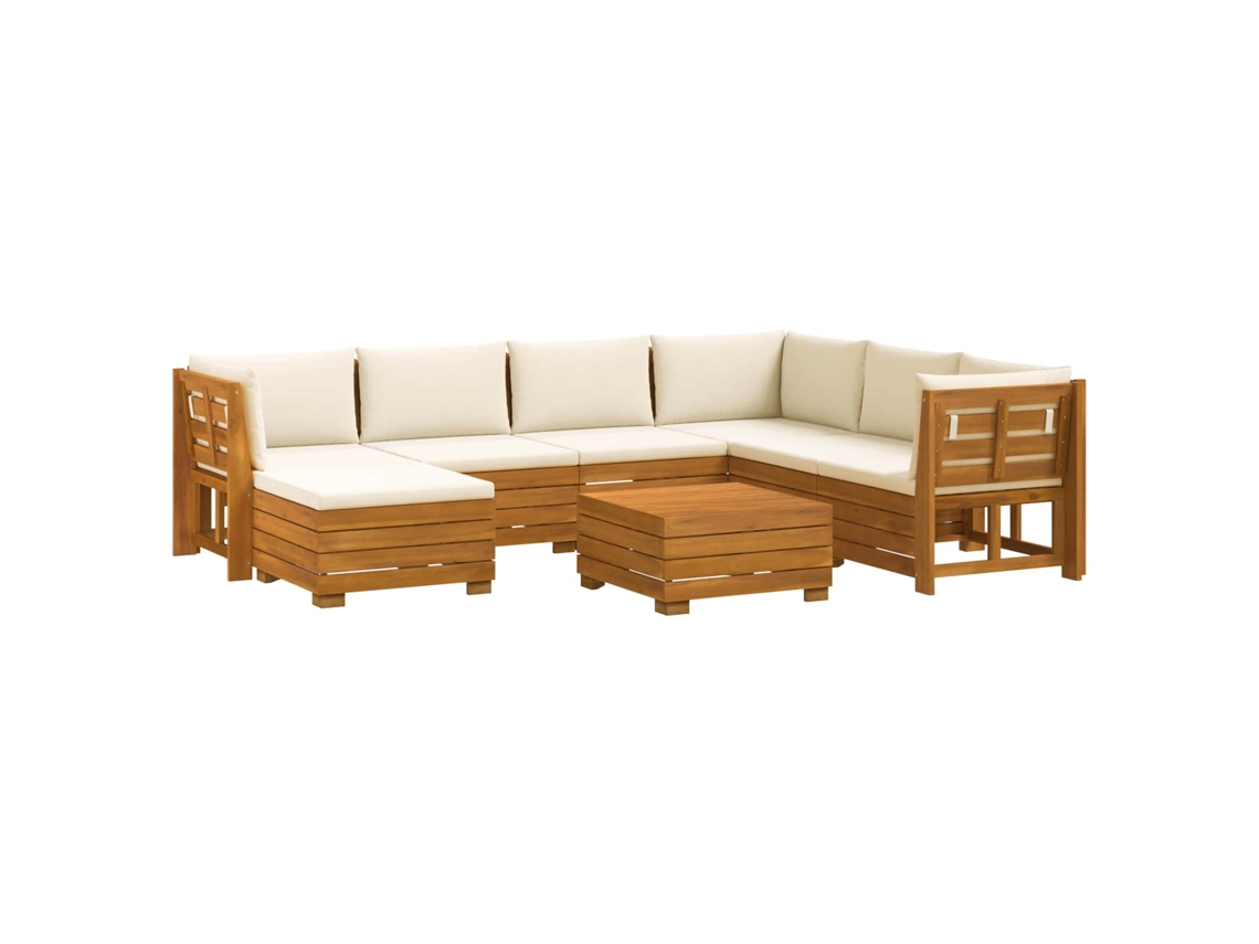 Maison Exclusive - Conjunto De Sofás De Exterior Con Cojín 8 Pieza Marrón