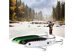 Lixada Señuelo De Pesca 3d Ojos Lifelike 100mm/12.4g Pencil Popper Wobbler Bait Duro Artificial Con Anzuelos
