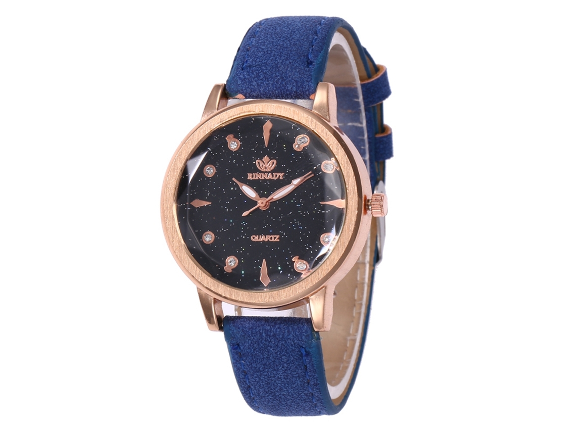 Reloj De Cuarzo Para Mujer, De Cuero, Estilo Casual Y Elegante, Color Azul L10