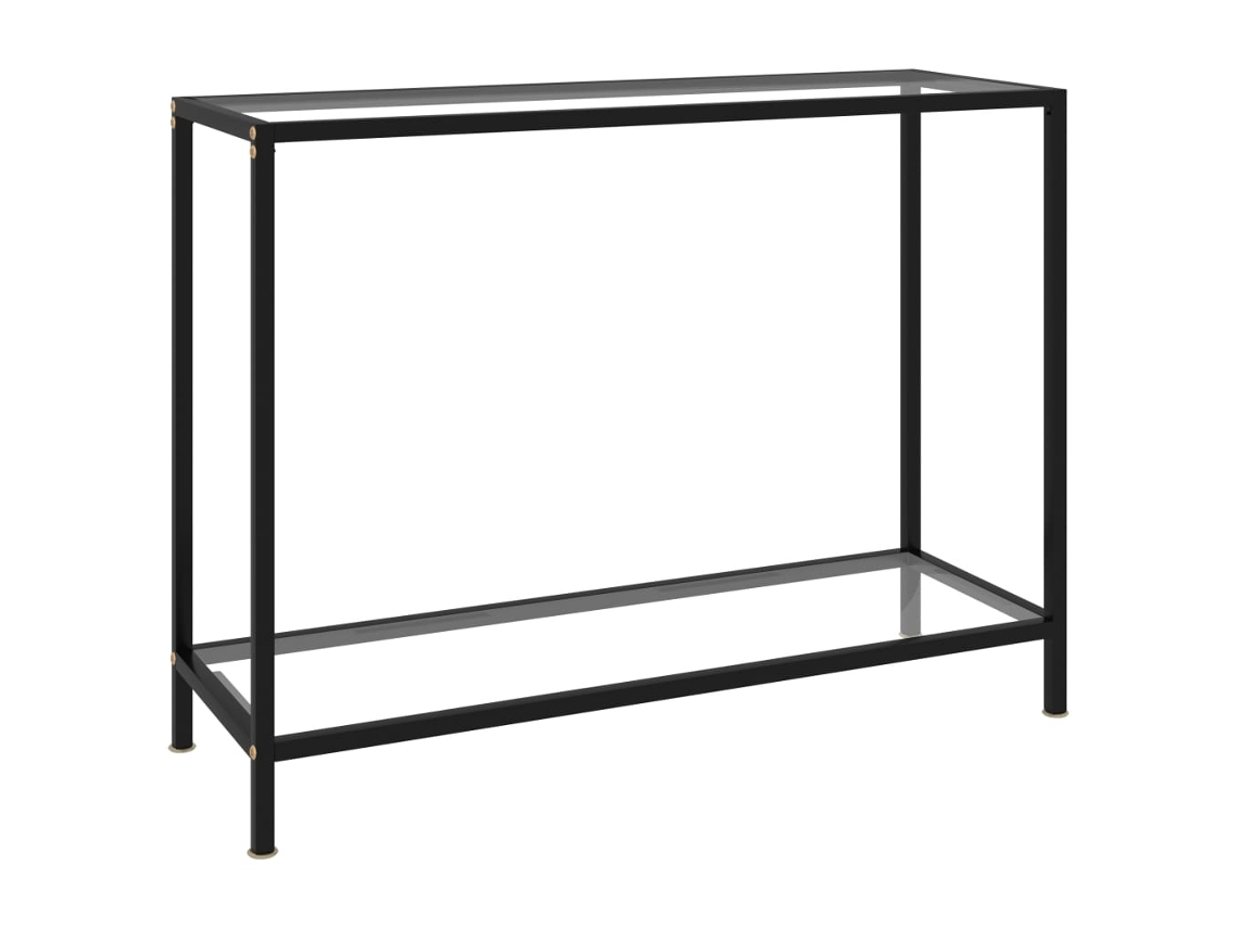 Mesa Consola Mesa De Centro 100x35x75 Cm Vidrio Templado Transparente Lovely Home