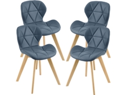 Conjunto de 4 sillas de Comedor [en.casa]  Älmhult 78x47x52 cm - Azul