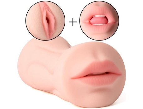 VPMKP-Masturbador Masculino De Vagina E Boca Realista Com 2 Anéis De Pênis Integrados Tamanho M