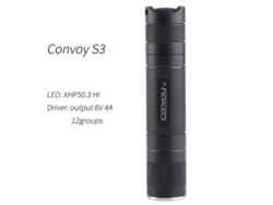 Linterna LED EDC 4000k - XHP50.3 Hi R70 - Convoy S3 XHP50.3 Hi con 12 modos de grupo, batería 18650 para camping, linterna de trabajo para bicicleta