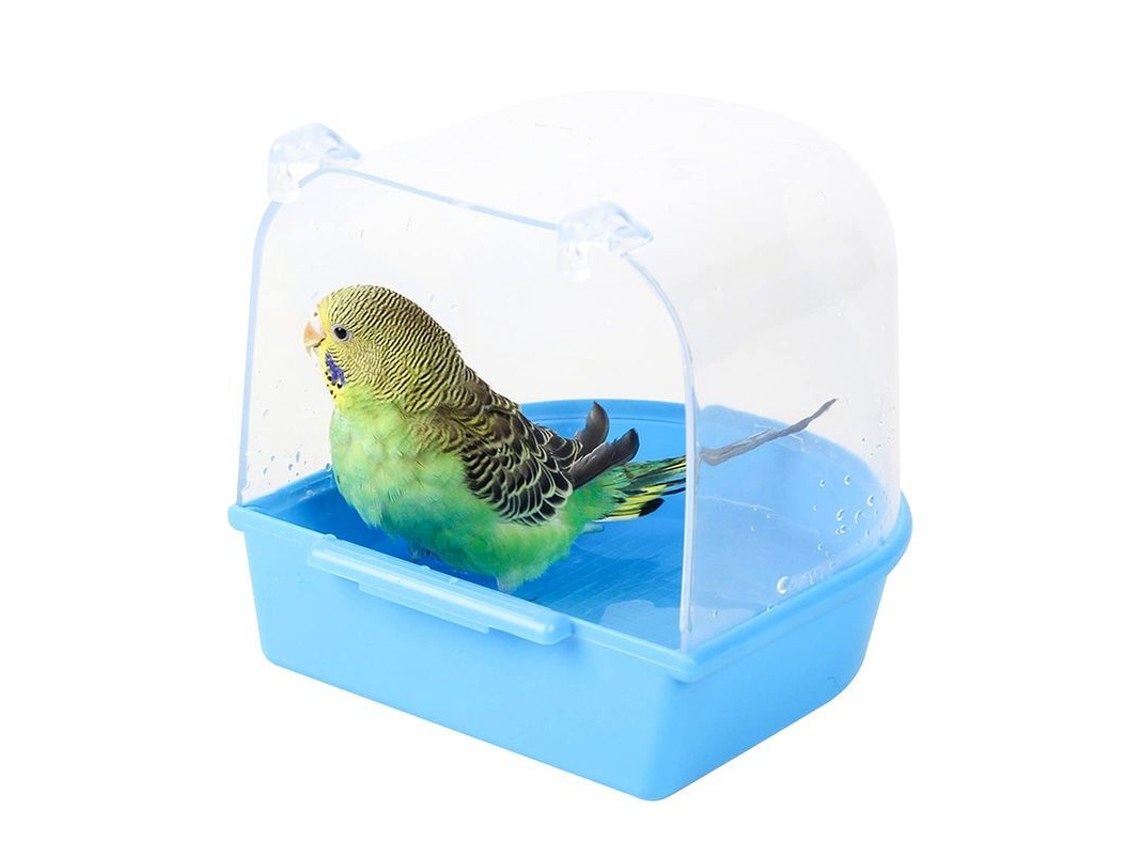 2026-baño Colgante Para Aves, Accesorio De Jaula Con Gancho De Acrílico Transparente (azul)