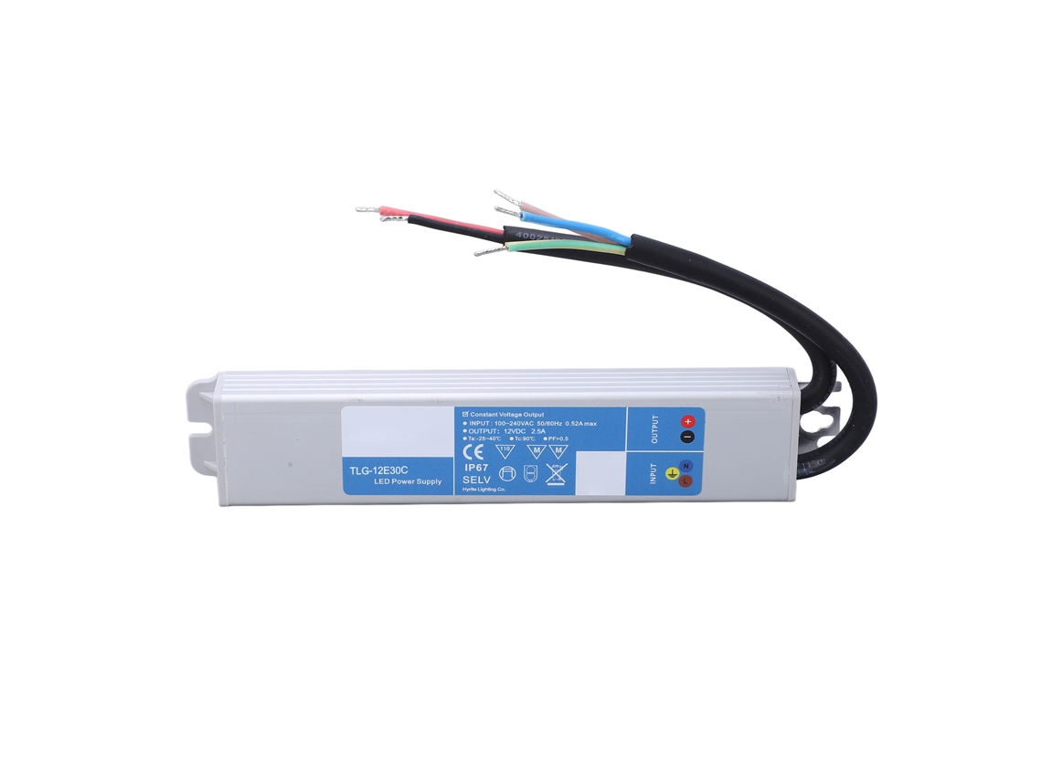 Fonte de alimentação LED à prova d'água IP67 Veloriskku-converter, adaptador de 100-240 VCA para 12 VCC 30 W para luzes LED externas.