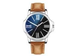 Reloj De Cuarzo Para Hombre Con Correa De Cuero Pulsera Casual Cristal Vidrio