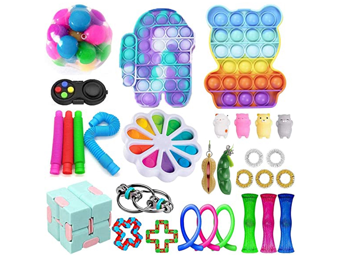 Bj-30 Pcs Juguetes Sensoriales Push Bubble Set De Juguetes De Descompresión Para Niños Adultos Ansiedad Autismo