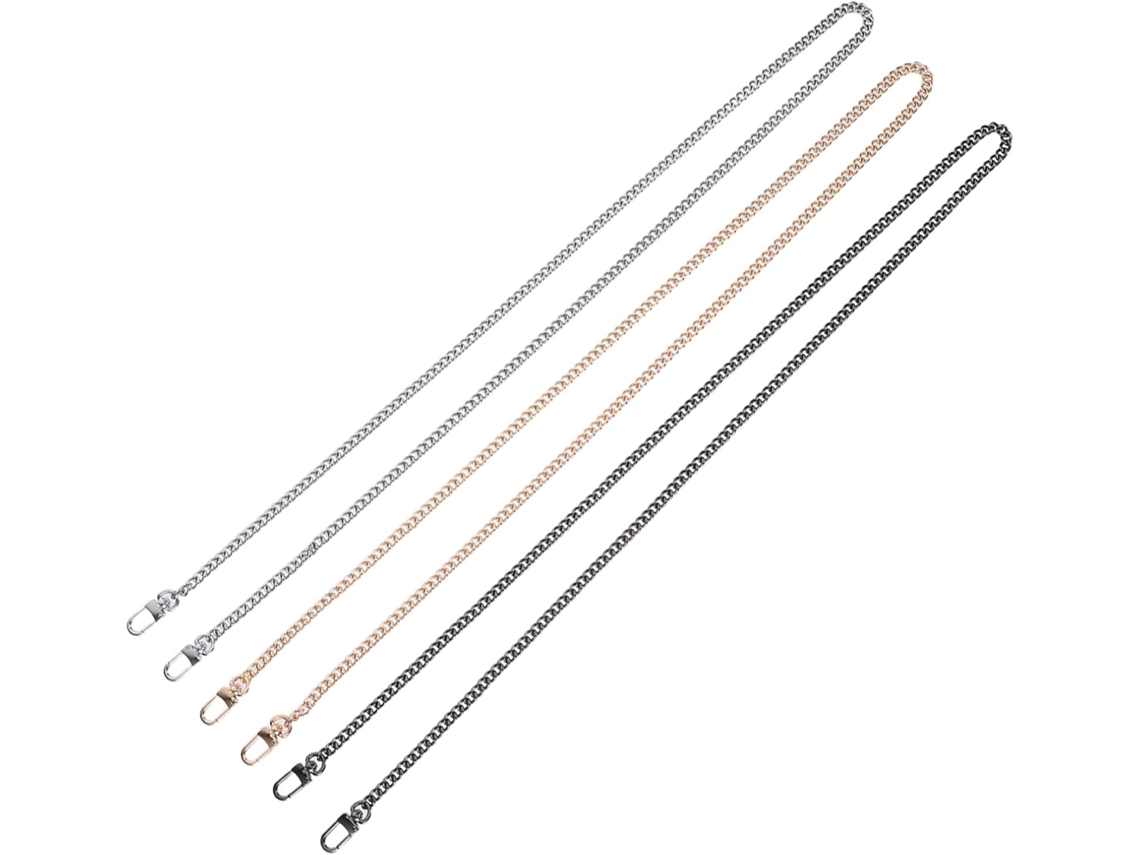 Conjunto de 3 bolsos de mano con cadena metálica, correa decorativa para el hombro y hebilla para mujer. SFUSHOS