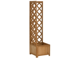Enrejado esquinero de madera para plantas, 40x40x145 cm, decoración natural.
