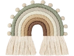 Collage De Pared De Macramé Arcoíris Tejido A Mano Con Bola, Estilo Bohemio Para La Habitación Del Bebé.