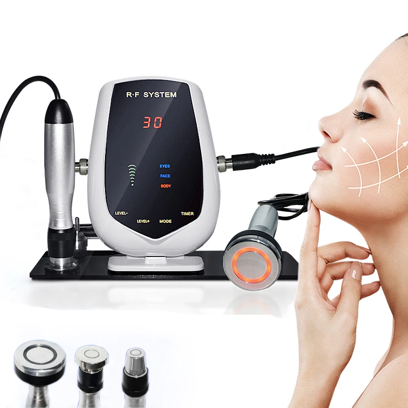 5mhz 3 En 1 Rf Tripolar Cara/ojos/cuerpo Rf Lift Shaper Instrumento Para Eliminar Las Líneas Del Cuello Y La Mandíbula Doble