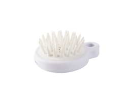 Escova de massagem capilar macia de silicone Bege 2026 para lavar e pentear os cabelos.