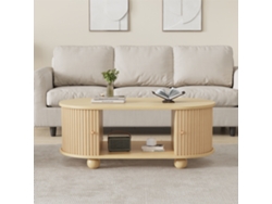 Armario Ovalado Bauhaus Con Puertas A Rayas, Mdf Mate, 30 Kg