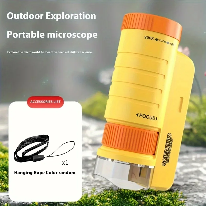 Microscopio Portátil De Mano (amarillo), Juguete Stem