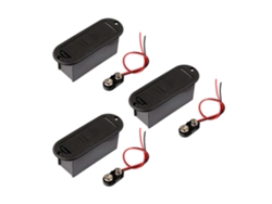 Portapilas para 3 pilas de 9 V para pastillas activas de guitarra y bajo.