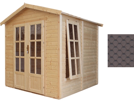 Caseta de Jardín de Madera TIMBELA M351Fb + H351Fbbbrown con Piso (4 M² - 233 x 222 x 233 cm)