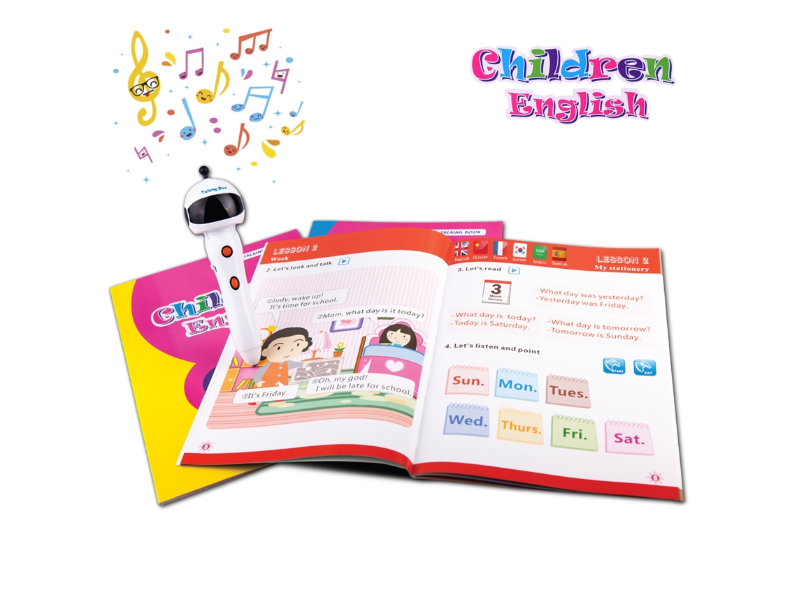 Bolígrafo Parlante Para Niños - 6 Idiomas Con 3 Libros Interactivos - Juguete Educativo Para Niños A Partir De 3 Años.