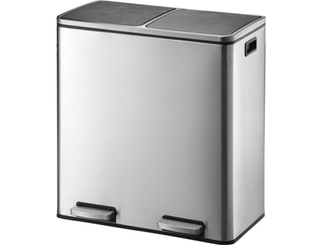 Cubo de Basura KITCHEN MOVE (Plateado Mate - Acero Inoxidable - 60 L)