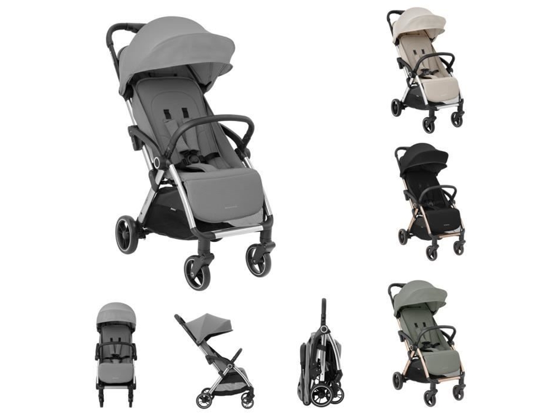 Cochecito, Buggy Eden Hasta 22 kg Suspensión Protección contra la lluvia Plegable Gris Kikkaboo