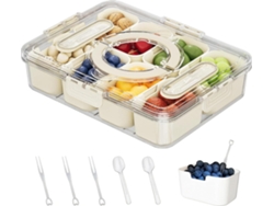 Caja Para Snacks Con Tapa Y 8 Compartimentos – Organizador Para Frutos Secos, Dulces Y Frutas – Tommy01