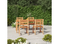 Juego de comedor de jardín de 5 piezas de madera maciza de teca Dkd Home Decor