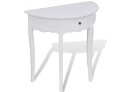 Consola de media luna con cajón en blanco, DKD HOME DECOR