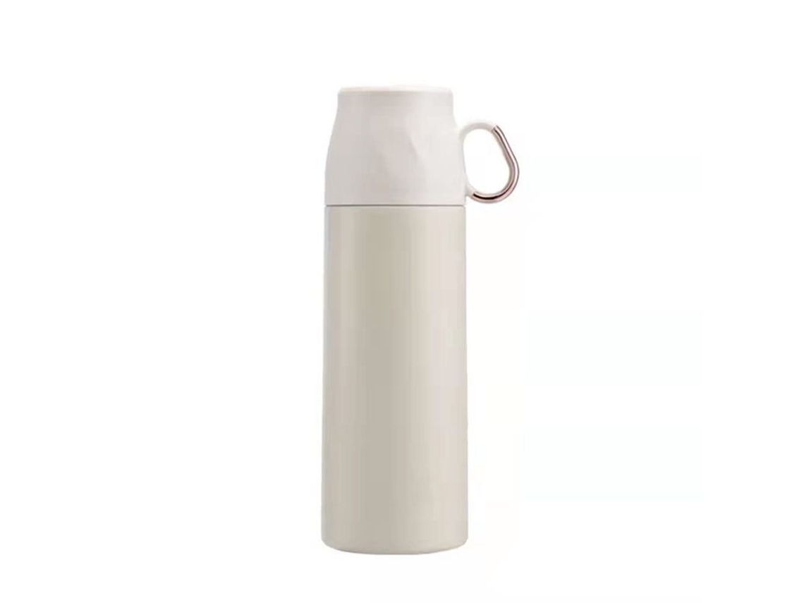 2026da-thermo Flask Linjou Acero Inoxidable Doble Pared Para Bebidas Calientes Y Frías Blanco