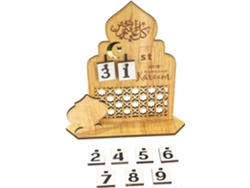 Calendario De Eid De Madera, Adorno De Cuenta Regresiva, Decoraciones Para Celebraciones Religiosas