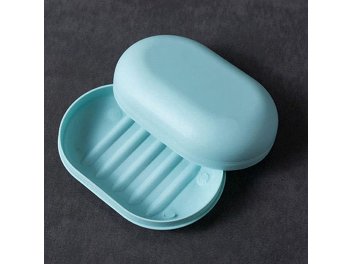 2026-platos De Jabón De Plástico Con Tapa, Caja De Almacenamiento Para Viajes, Color Azul Claro, 2 Unidades