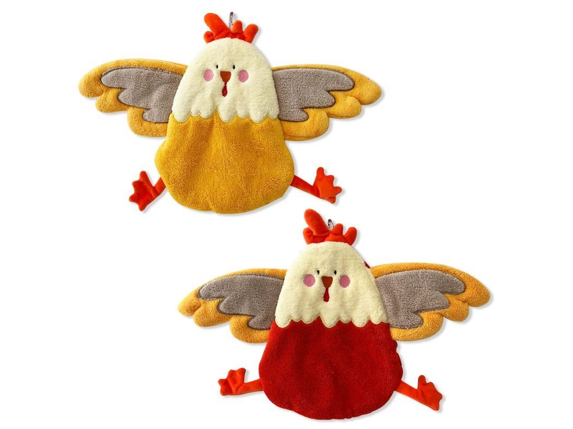 Rebe-2 Paquetes Toallas De Mano Super Absorbentes Con Patrón De Gallina Bonito Para Cocina Y Baño